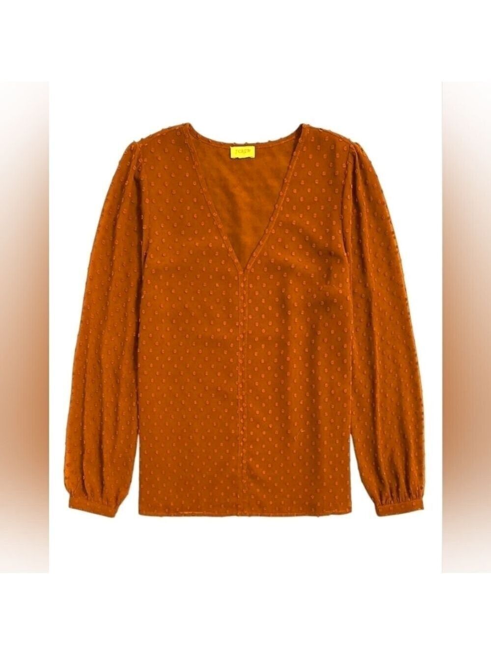 XXL • J.Crew Factory • Burnt Orange Clip Dot Blouse